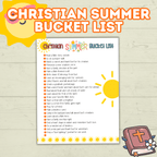 Summer Christian Bucket List for Kids, Christian Activity, Summer Activities