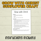 Sunflower Craft, Sunday School Craft, Grow with Christ Craft, Bible Lesson, Homeschool, VBS, Christian Activity, Fall Christian Craft