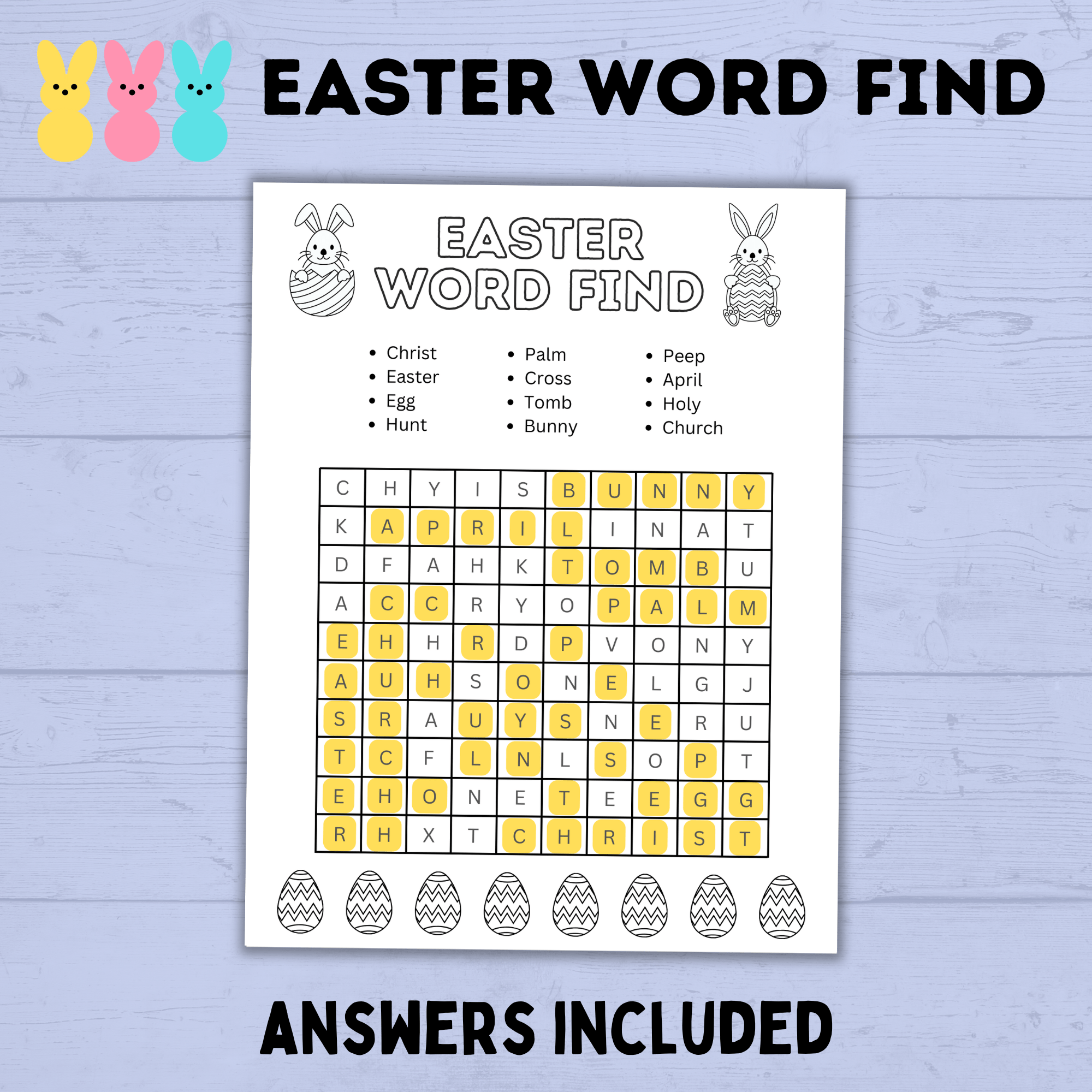 Easter Word Find for Kids | Easter Games| Easter Party | Easter Printables | Family Games| Party Games | Easter Activities