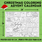 Christmas Coloring Countdown Poster | Christmas Poster | Christmas Countdown | Christmas Advent Calendar | Christmas Coloring Advent