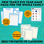 New Year's Eve Game Pack for the Whole Family | New Year's Games | Kids Games | Family Games | New Year's Eve Pictionary | Games for Kids