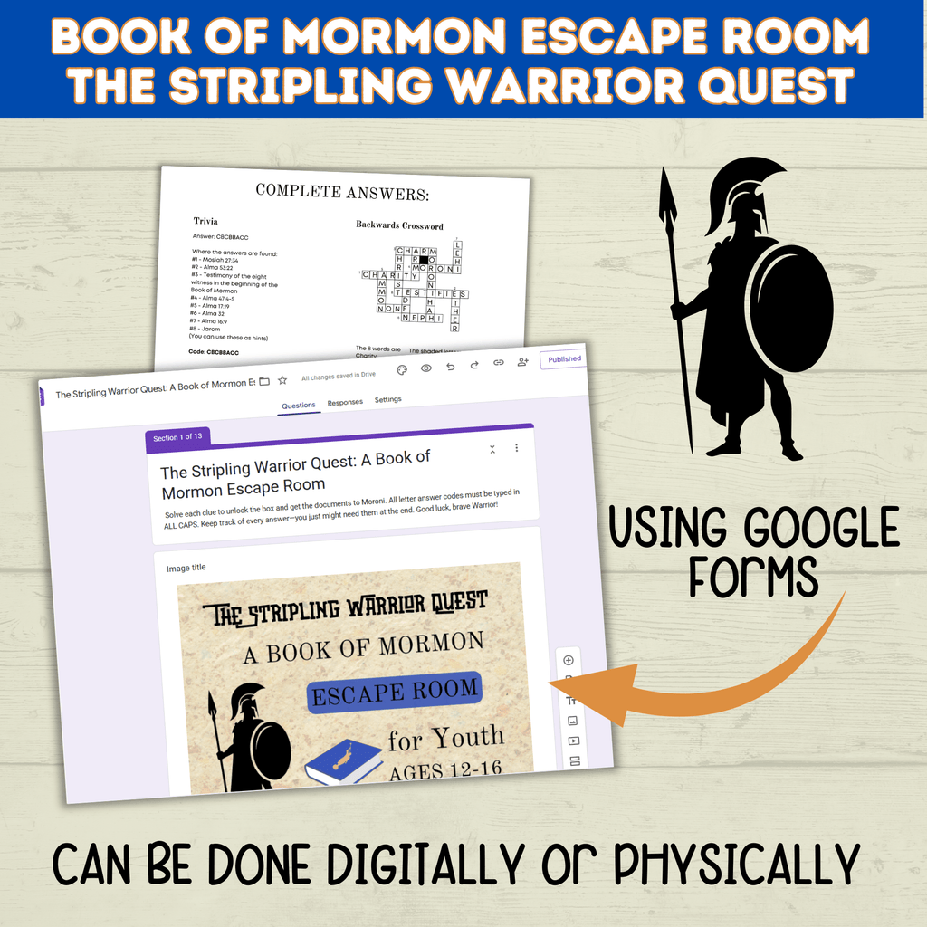 Book of Mormon Escape Room for Youth | Book of Mormon Games | Kids Escape Room | Youth Escape Room | Book of Mormon Activities | Digital