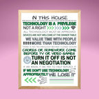 Technology Rules | Screen Time Rules | In This House Technology Rules | Electronic Rules | Kids screen time rules | Family Screen time rules