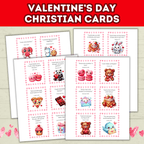 Christian Valentine's Cards for Kids, Classroom Valentines Party, Scripture Cards Printable