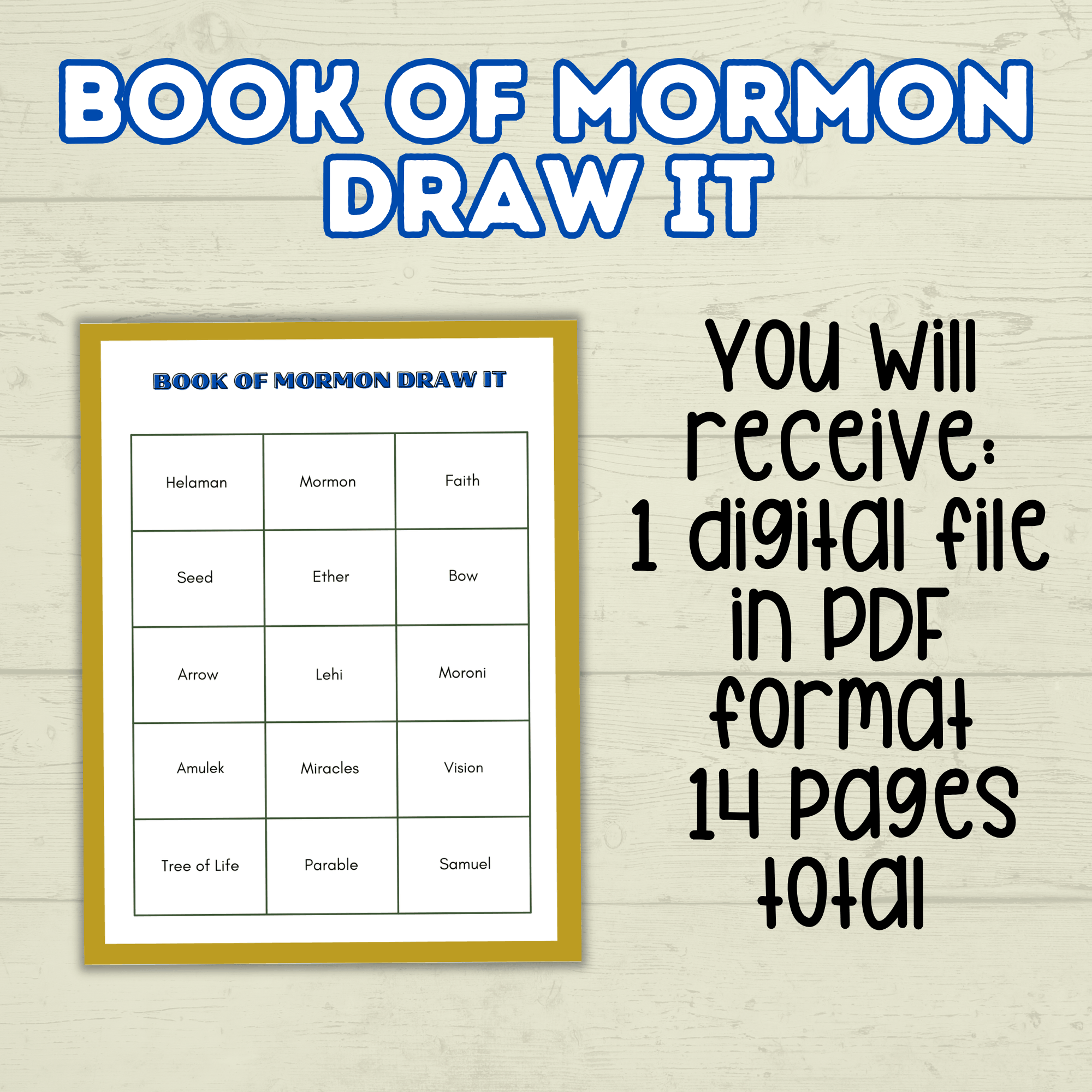 Book of Mormon Draw it Game, Book of Mormon Activity, Book of Mormon Charades, BOM, Seminary Game, Institute Game, Primary Game, LDS game