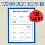 4th of July Games Adults and Kids, Draw it 4th of July, 4th of July Charades, Summer Games, Independence Games, Fourth of July Family Game