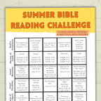 Bible Summer Reading Challenge, Bible Challenge. VBS, Sunday School, Sunday Activities, Summer Activity, Bible Activity, Summer Challenge