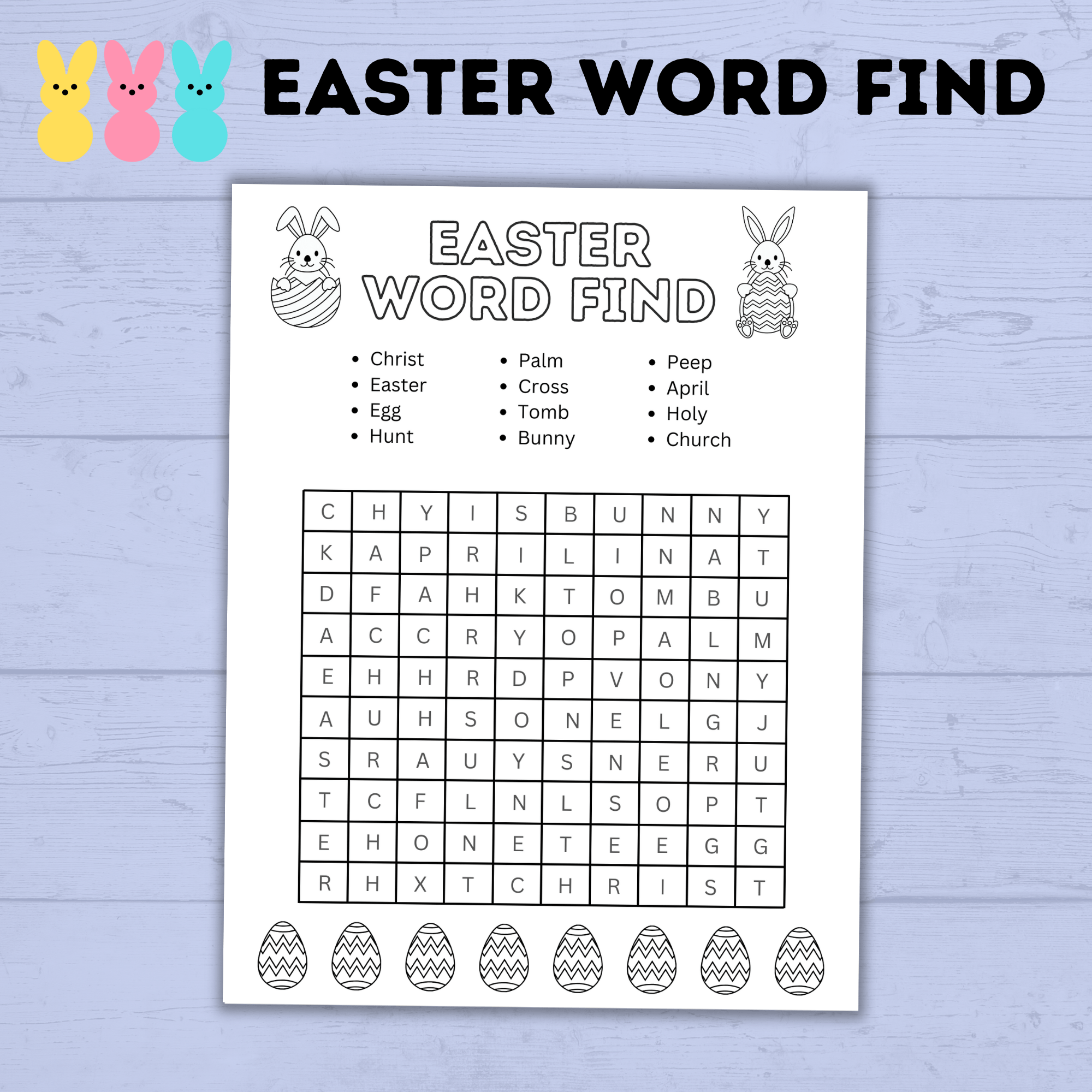 Easter Word Find for Kids | Easter Games| Easter Party | Easter Printables | Family Games| Party Games | Easter Activities