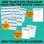 New Year's Eve Game Pack for the Whole Family | New Year's Games | Kids Games | Family Games | New Year's Eve Pictionary | Games for Kids