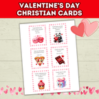 Christian Valentine's Cards for Kids, Classroom Valentines Party, Scripture Cards Printable