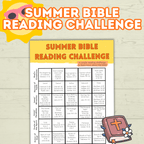 Bible Summer Reading Challenge, Bible Challenge. VBS, Sunday School, Sunday Activities, Summer Activity, Bible Activity, Summer Challenge