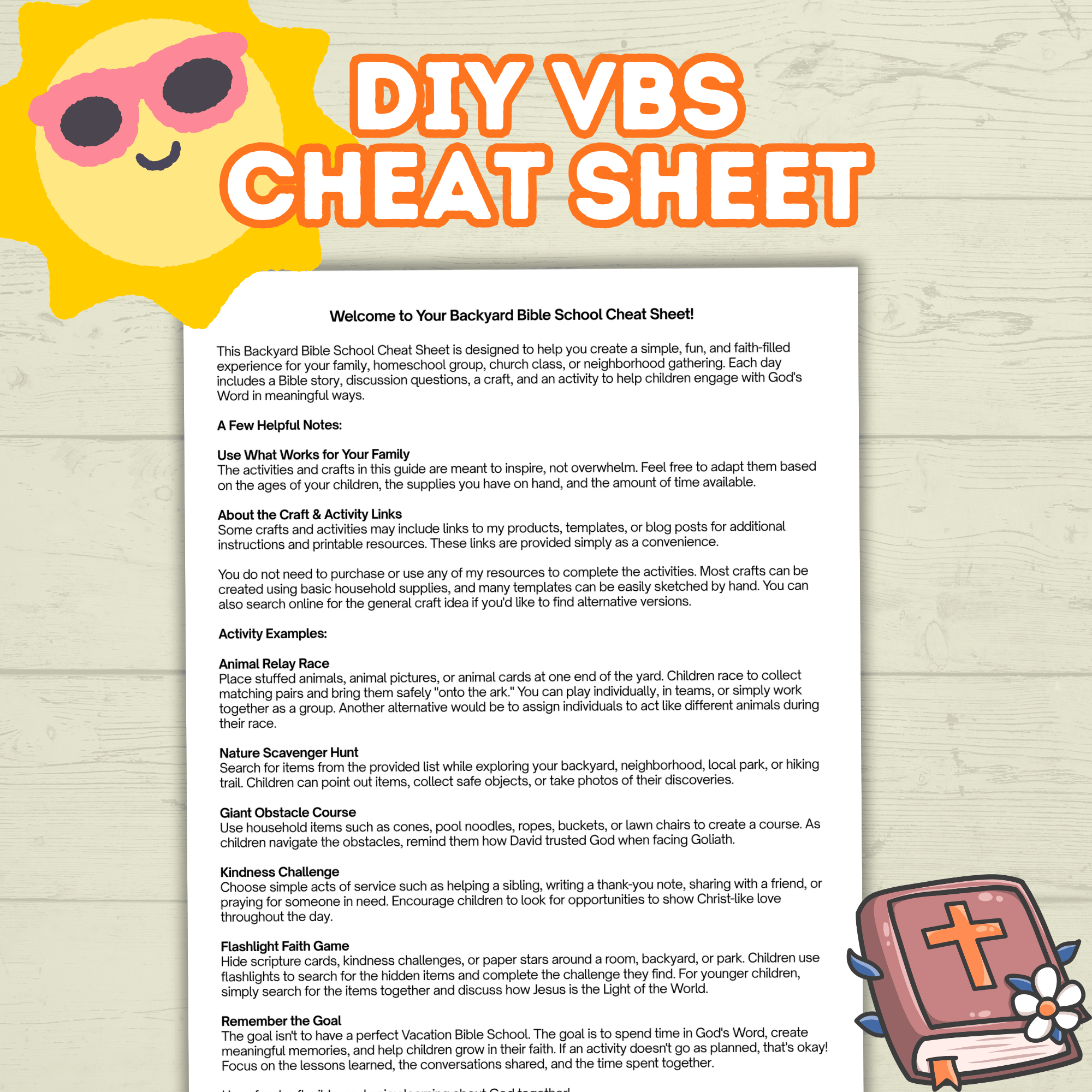 Vacation Bible School Activity, DIY VBS, VBS Craft, Bible Craft, Bible Activity