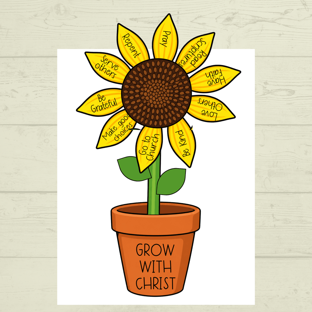 Sunflower Craft, Sunday School Craft, Grow with Christ Craft, Bible Lesson, Homeschool, VBS, Christian Activity, Fall Christian Craft