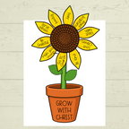 Sunflower Craft, Sunday School Craft, Grow with Christ Craft, Bible Lesson, Homeschool, VBS, Christian Activity, Fall Christian Craft