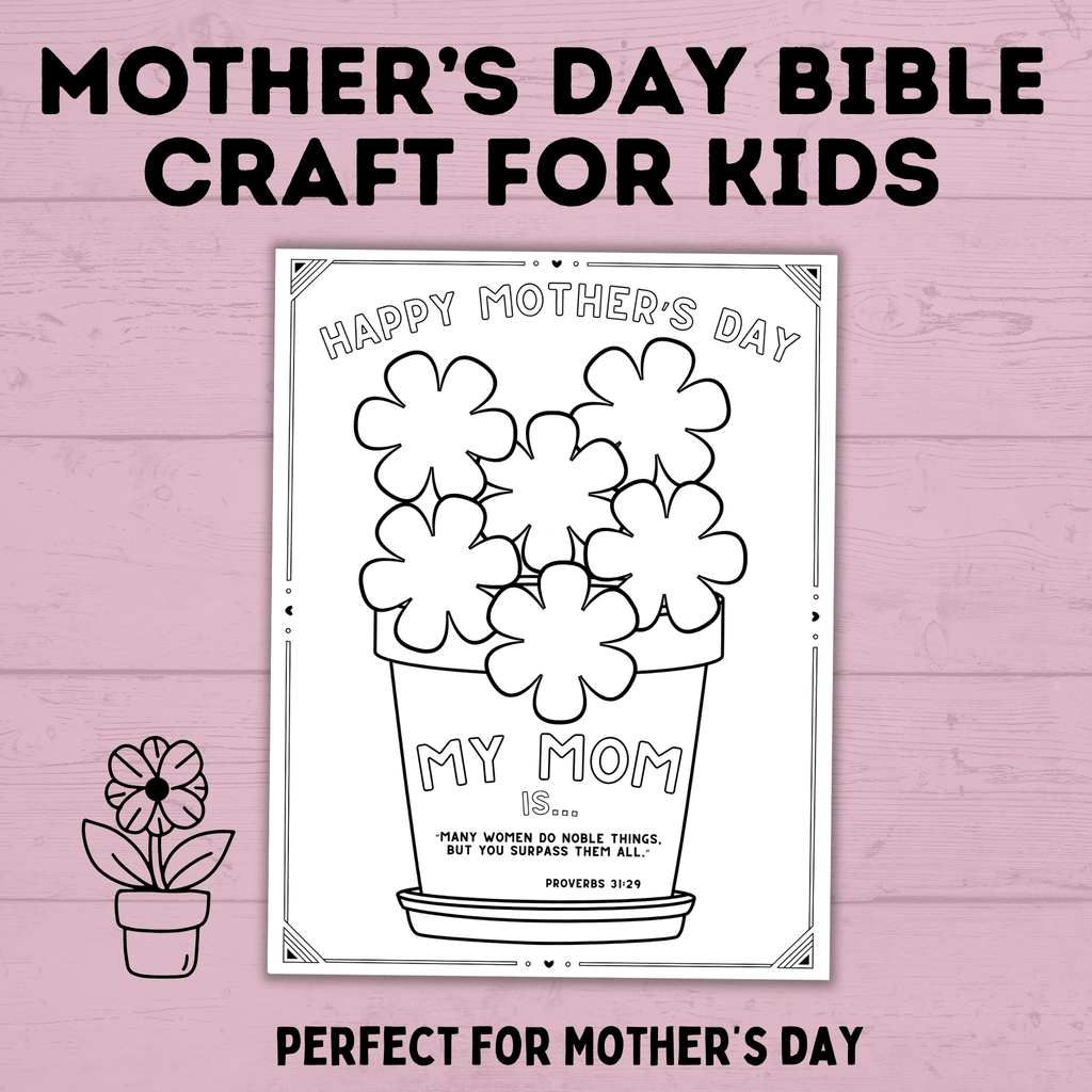 Mother's Day Craft for Kids | Bible Craft | Mother's Day Bible Craft for Kids | Kids Crafts | Toddler Crafts | Kids Printables | Mother's