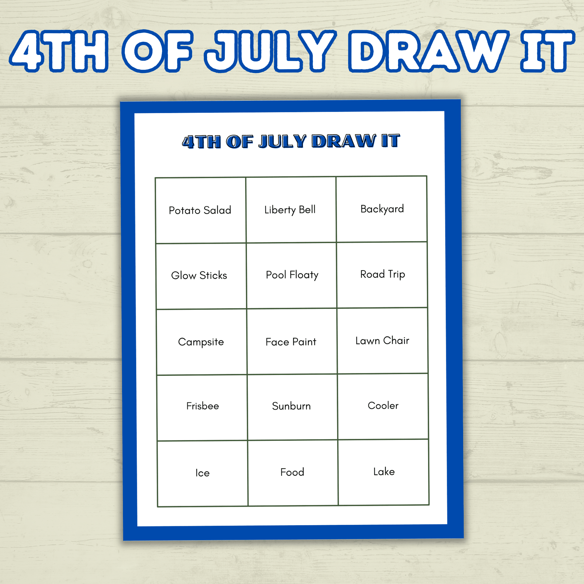 4th of July Games Adults and Kids, Draw it 4th of July, 4th of July Charades, Summer Games, Independence Games, Fourth of July Family Game