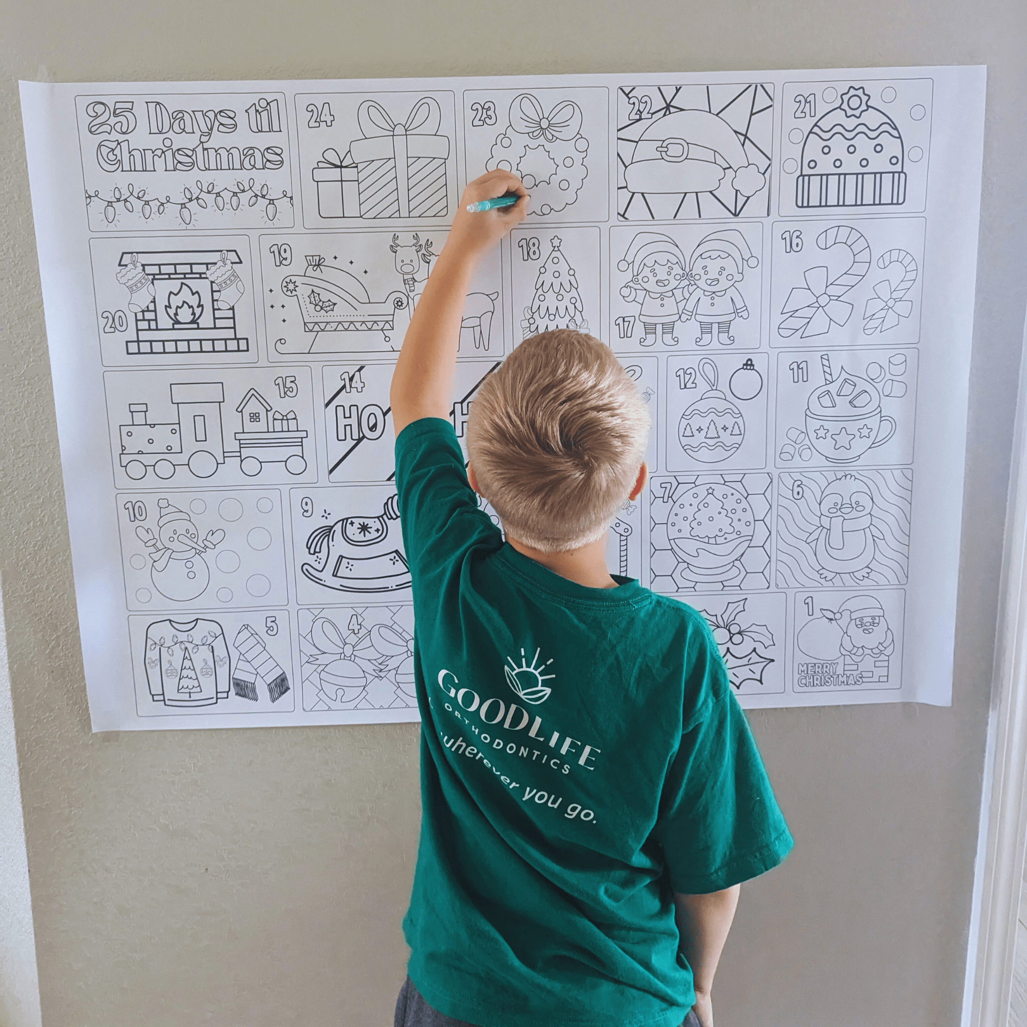 Christmas Coloring Countdown Poster | Christmas Poster | Christmas Countdown | Christmas Advent Calendar | Christmas Coloring Advent