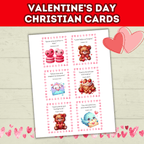 Christian Valentine's Cards for Kids, Classroom Valentines Party, Scripture Cards Printable