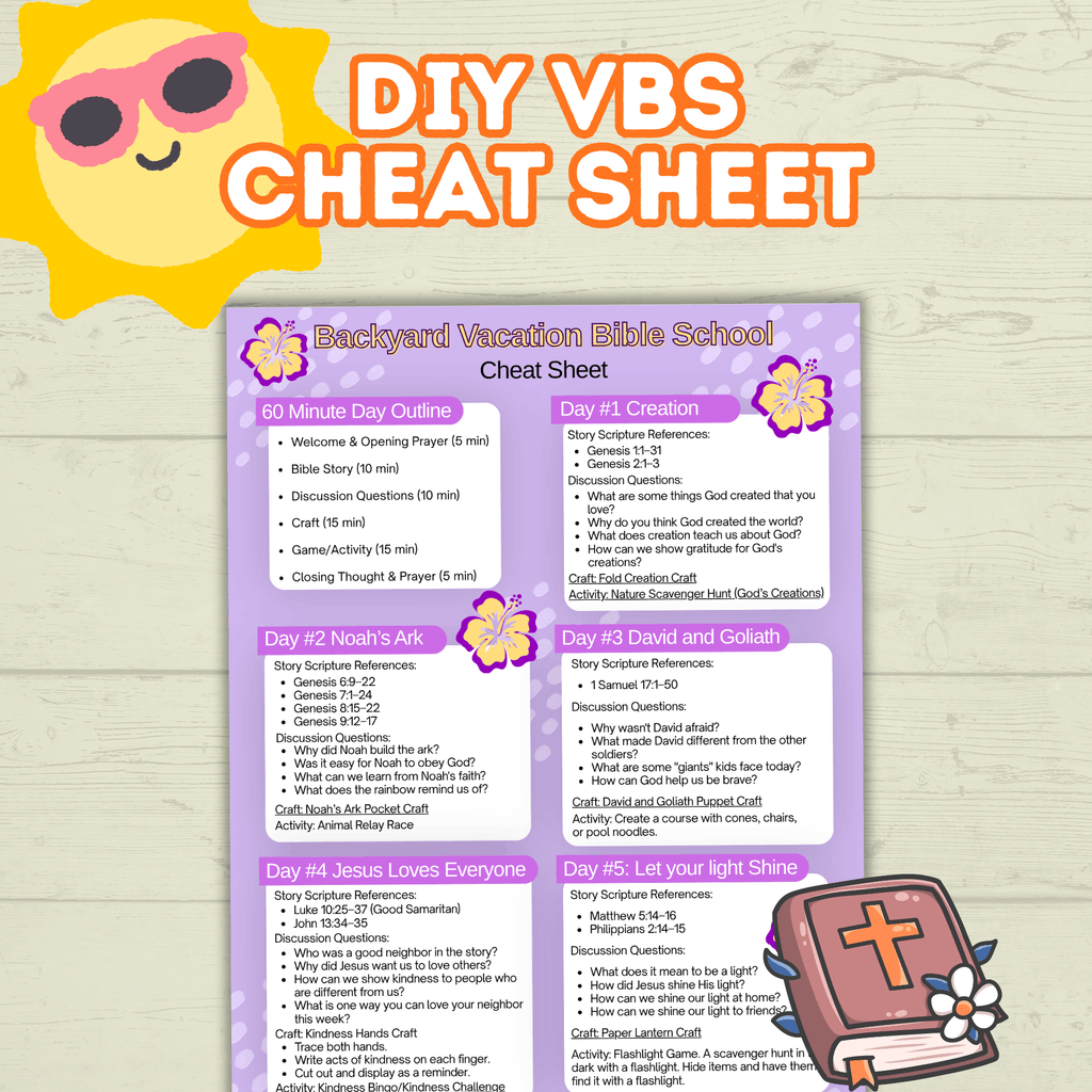 Vacation Bible School Activity, DIY VBS, VBS Craft, Bible Craft, Bible Activity