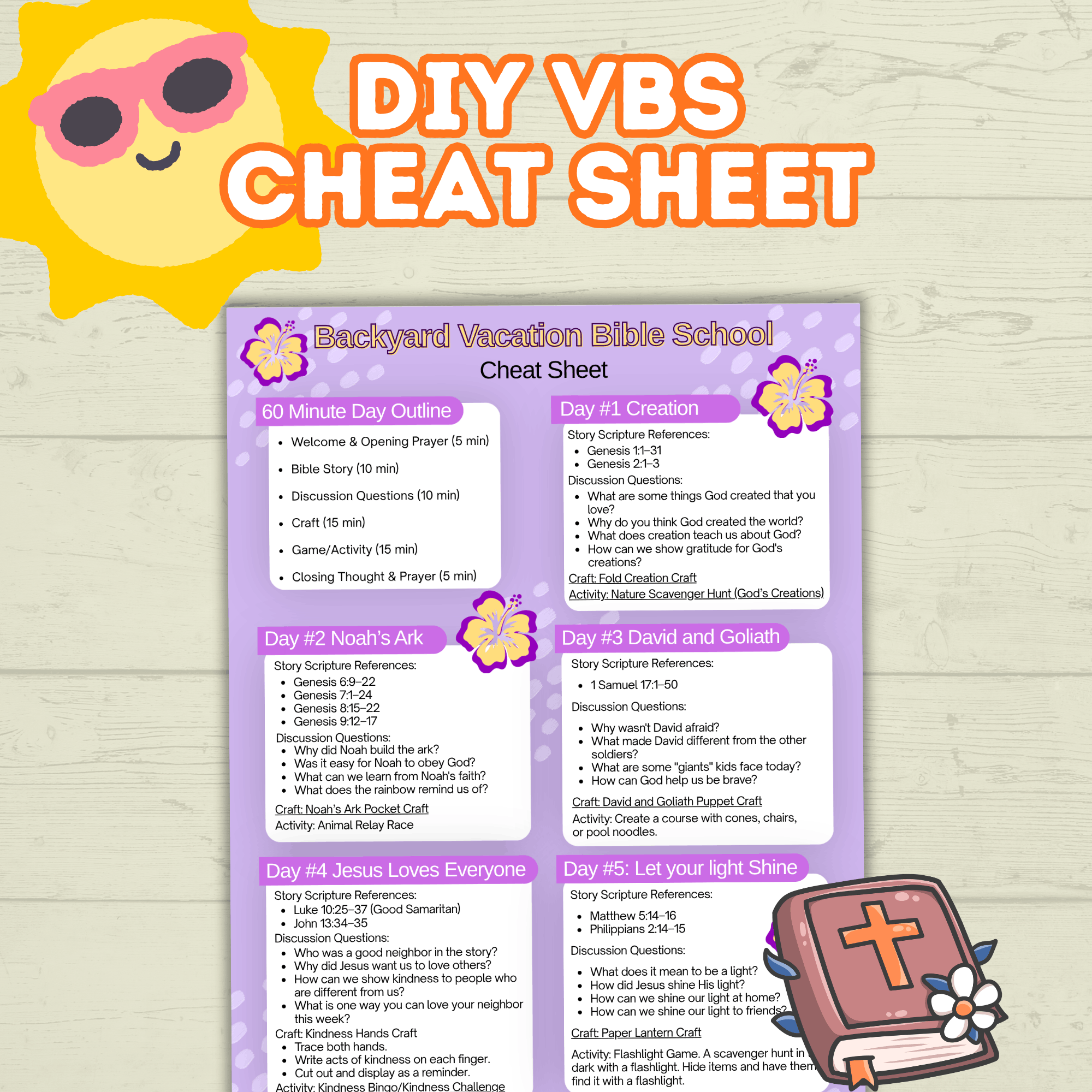Vacation Bible School Activity, DIY VBS, VBS Craft, Bible Craft, Bible Activity