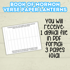 Paper Lantern Template for Kids, Book of Mormon Verse Craft, Sunday School Craft
