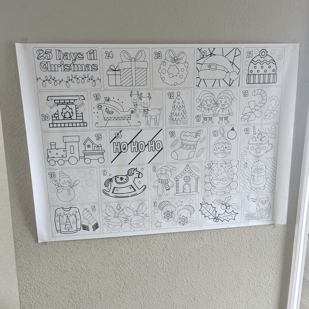 Christmas Coloring Countdown Poster | Christmas Poster | Christmas Countdown | Christmas Advent Calendar | Christmas Coloring Advent