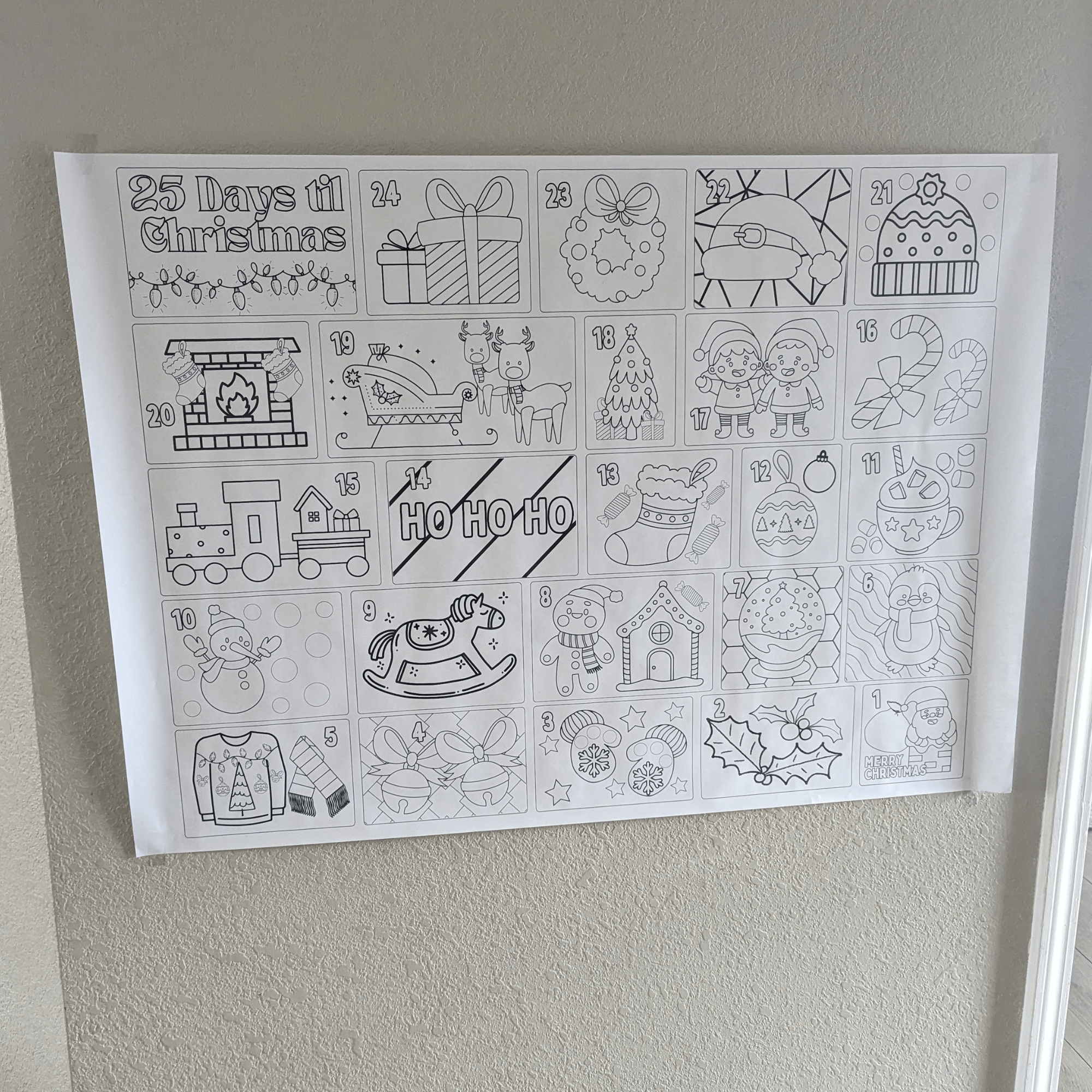 Christmas Coloring Countdown Poster | Christmas Poster | Christmas Countdown | Christmas Advent Calendar | Christmas Coloring Advent