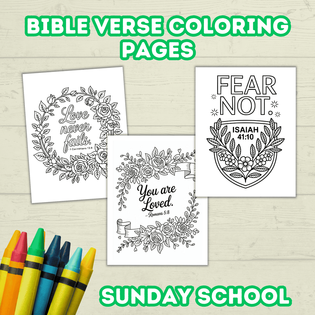 Bible Verse Coloring Pages for Kids and Adults, Christian Scripture Activity Sheets