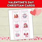 Christian Valentine's Cards for Kids, Classroom Valentines Party, Scripture Cards Printable