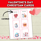 Christian Valentine's Cards for Kids, Classroom Valentines Party, Scripture Cards Printable