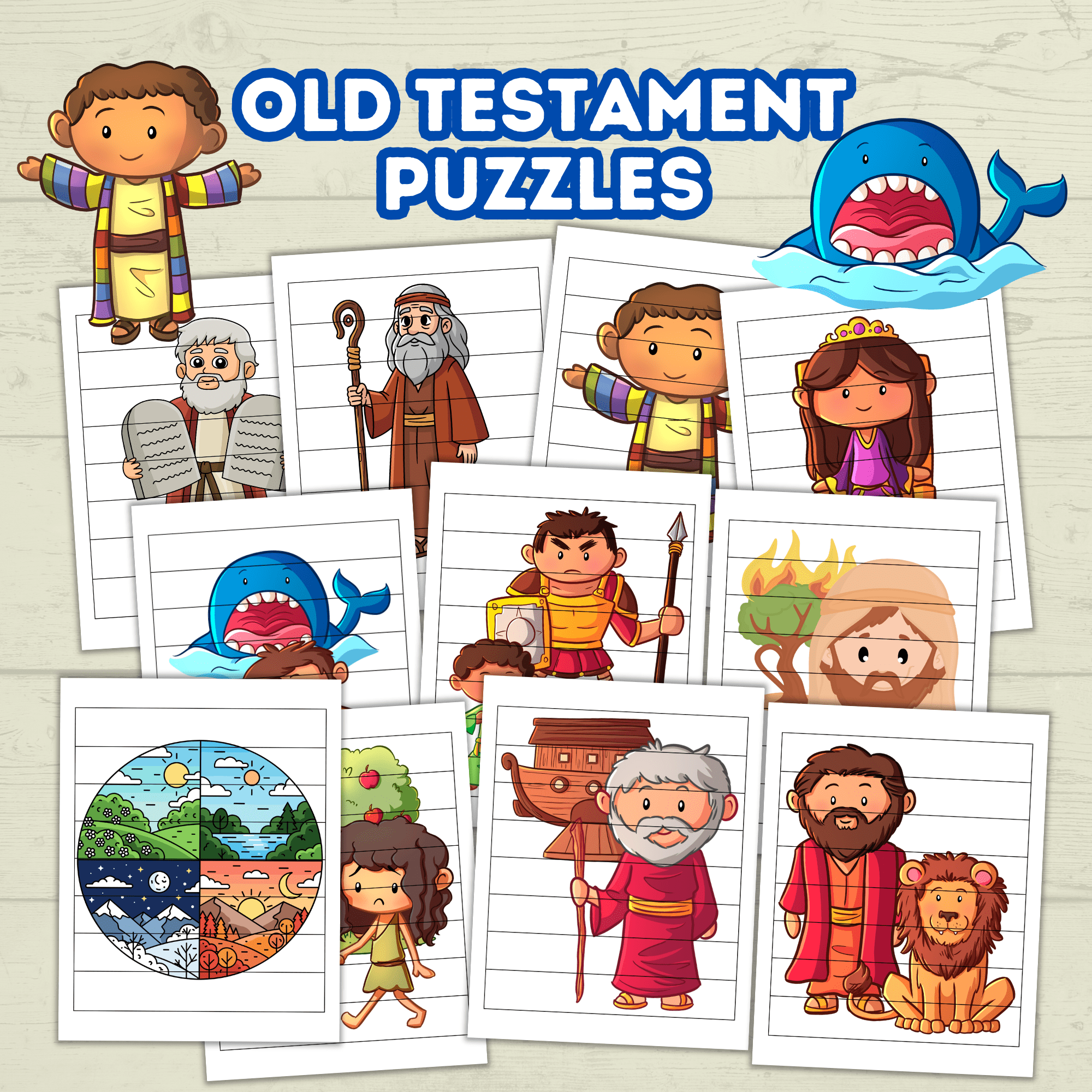 Bible Character Toddler Puzzles, Religious Puzzles, Children's Ministry, Old Testament Come Follow Me