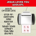 Axolotl Valentine's Day Cards for Kids Gifts, Classroom Valentines, Christian Valentines
