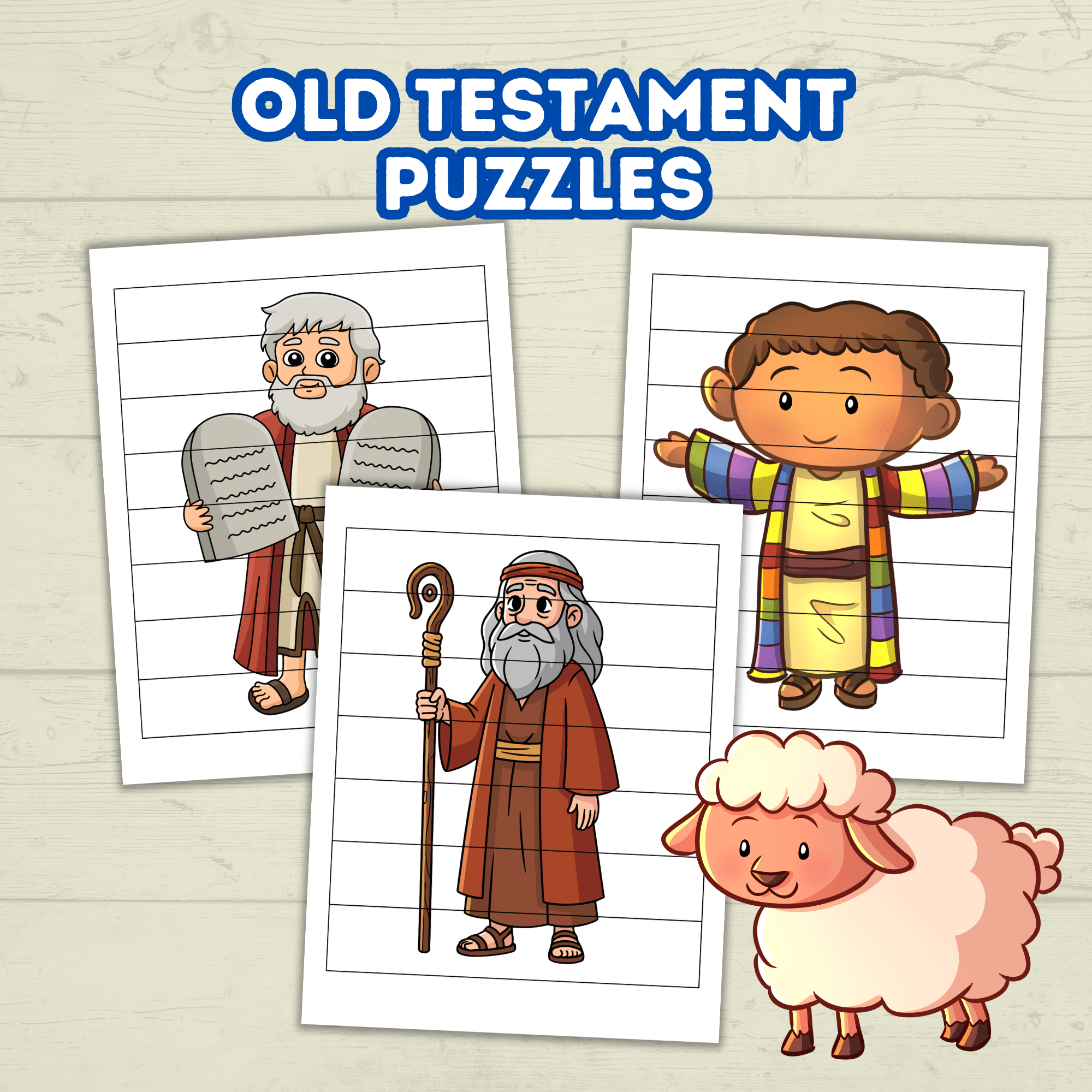 Bible Character Toddler Puzzles, Religious Puzzles, Children's Ministry, Old Testament Come Follow Me