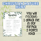 Christian Nature Walk for Kids, Christ Scavenger Hunt, Bible Scavenger Hunt, Nature Hunt, Christian Activity, VBS, Sunday School Activity