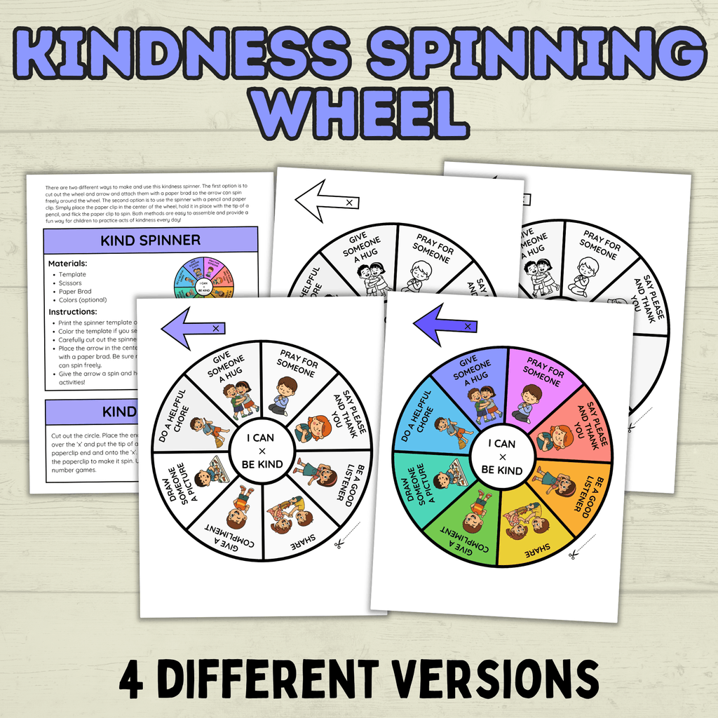 Kindness Craft for Kids, Kindness Spinner Craft, I Can Be Kind, Sunday School Craft