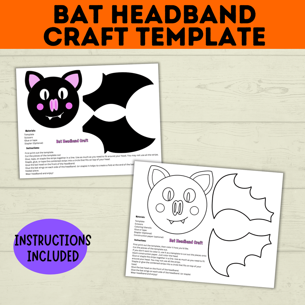 Bat Headband Craft for Kids and Preschoolers