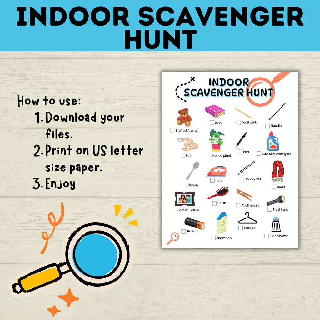 Indoor Scavenger Hunt | Winter Activities | Indoor Kids Activities | House Scavenger Hunt | Toddler Scavenger Hunt | Toddler Activities