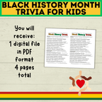 Black History Trivia | Printable Black History Month Games | Black History Quiz | Black History Activity | Games for Adults | Games for Kids