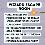 Wizard Escape Room for Kids 8-13 | Kids Escape Room | Digital Escape Room | DIY Escape Room | Magic Escape Room | Party Game | Kids Games