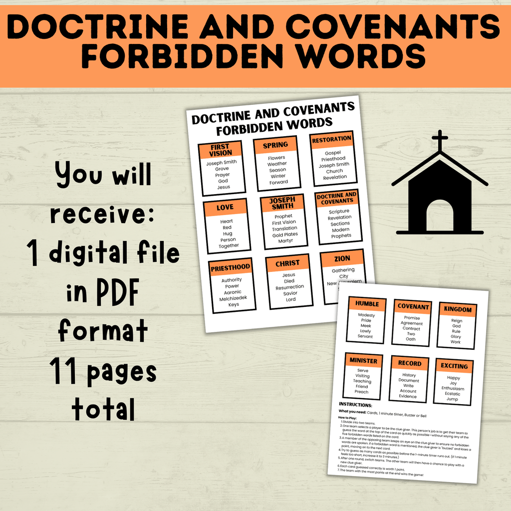 Doctrine And Covenants Games for Kids | Kid's Games | Adult Games | Church Games | D&C games and Activities | Doctrine and Covenants Lesson