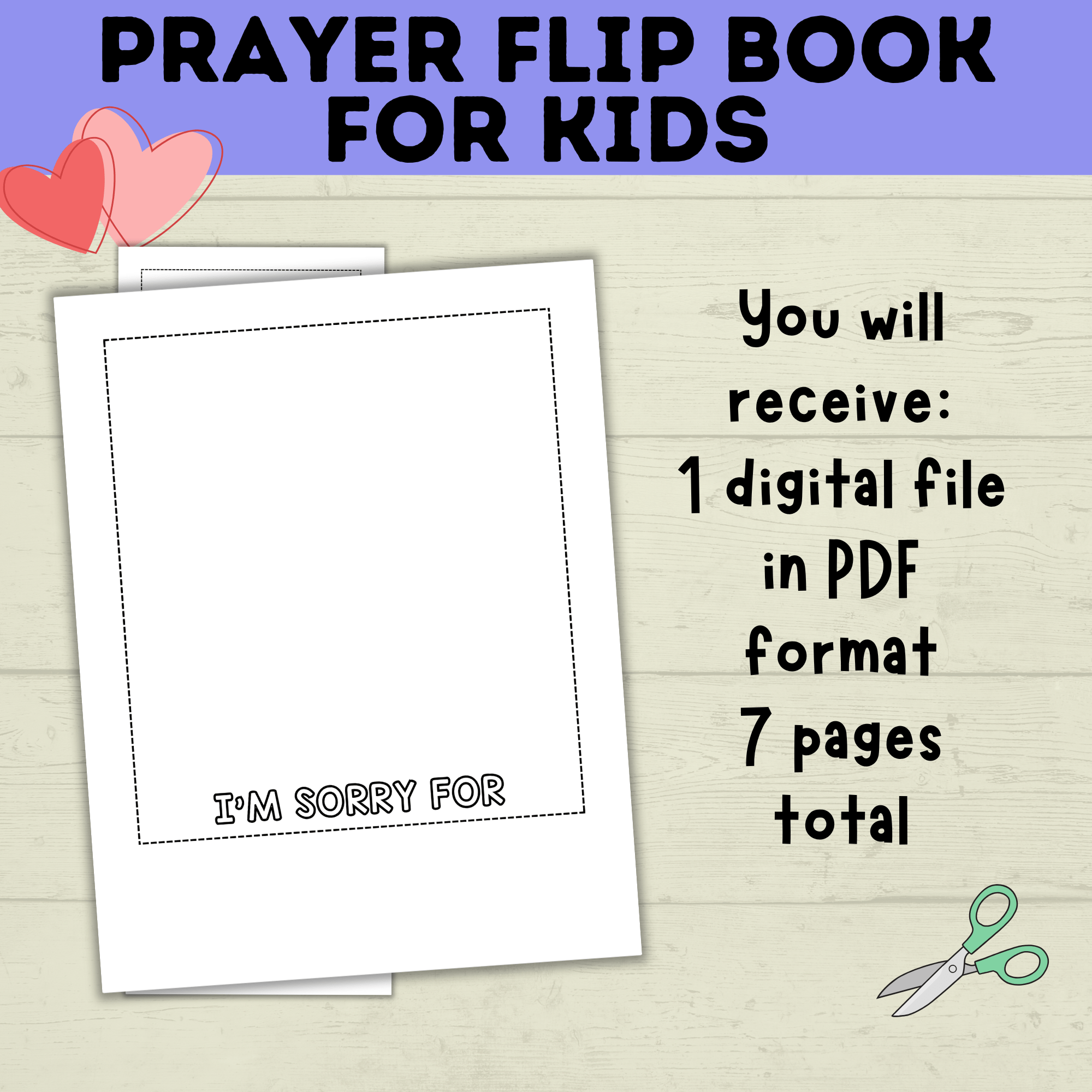 Prayer Flip Book | Prayer Craft | Prayer Activity | Prayer Printables for kids | Church Craft | Sunday School Craft | Prayer lesson