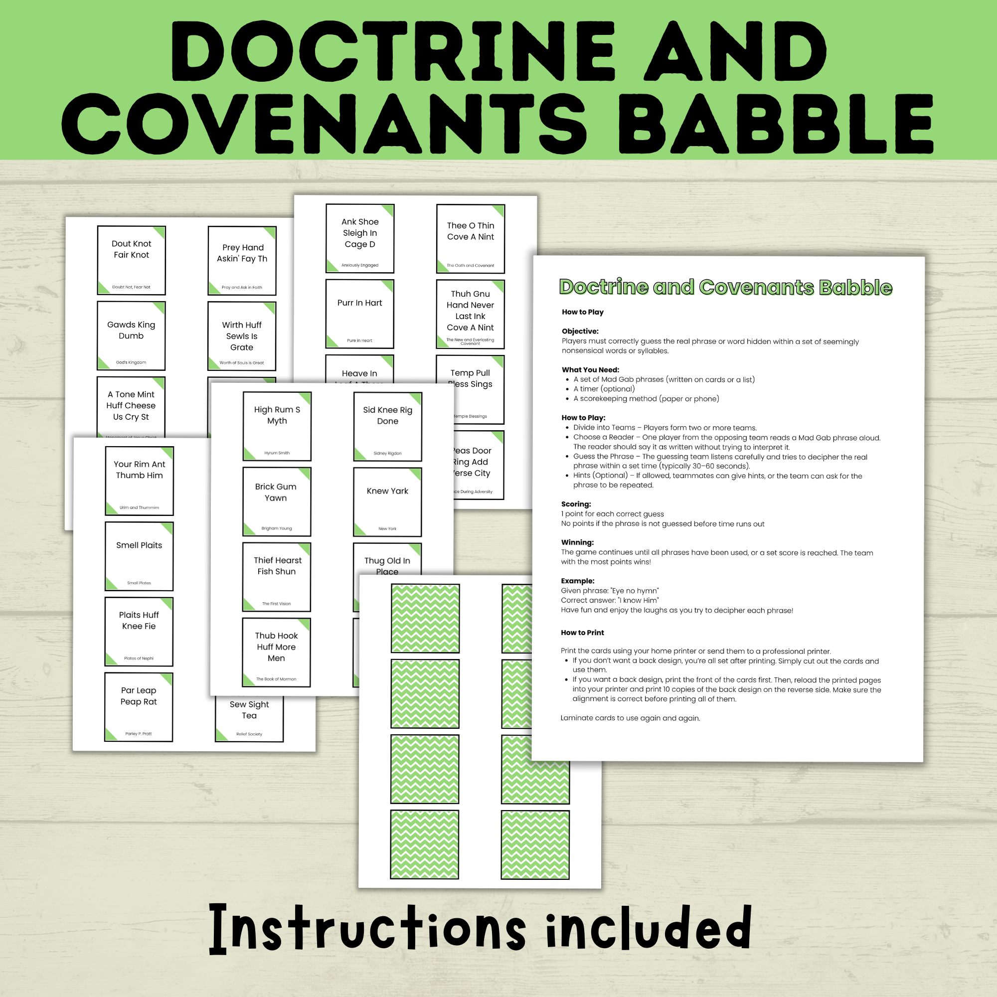 Doctrine and Covenants Game | Doctrine and Covenants Babble | D&C Game | Doctrine and Covenants Printable | Kids Game | Scripture Game