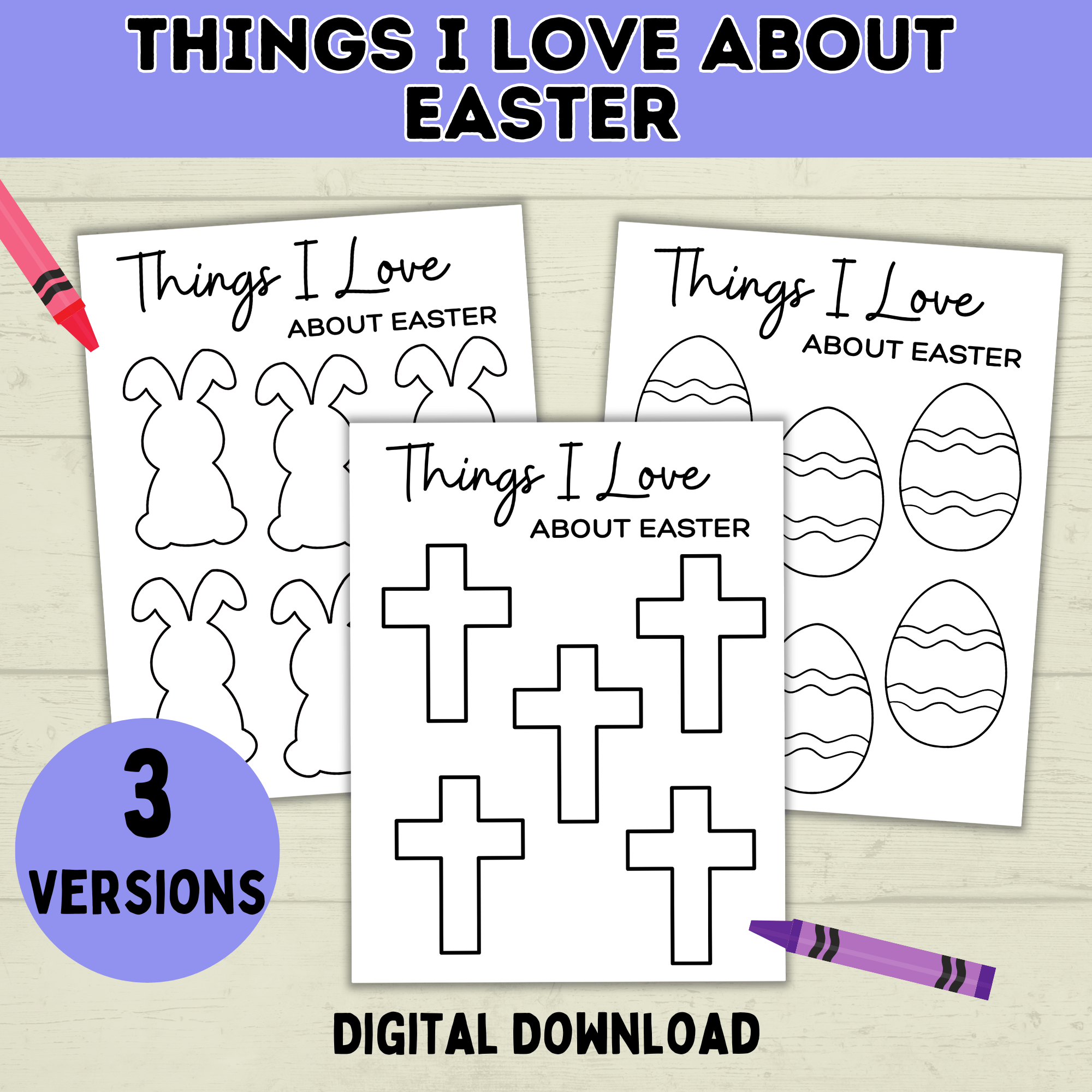 Happy Easter Printables | Easy Easter Craft | Things I Love About Easter | Toddler Easter | Easter Crafts | Kids Easter | Easter Printables