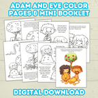 Adam and Eve Bible Sunday School Lesson Craft for Kids, Biblical Characters Forbidden Fruit Printable, Digital Download