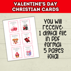 Christian Valentine's Cards for Kids, Classroom Valentines Party, Scripture Cards Printable