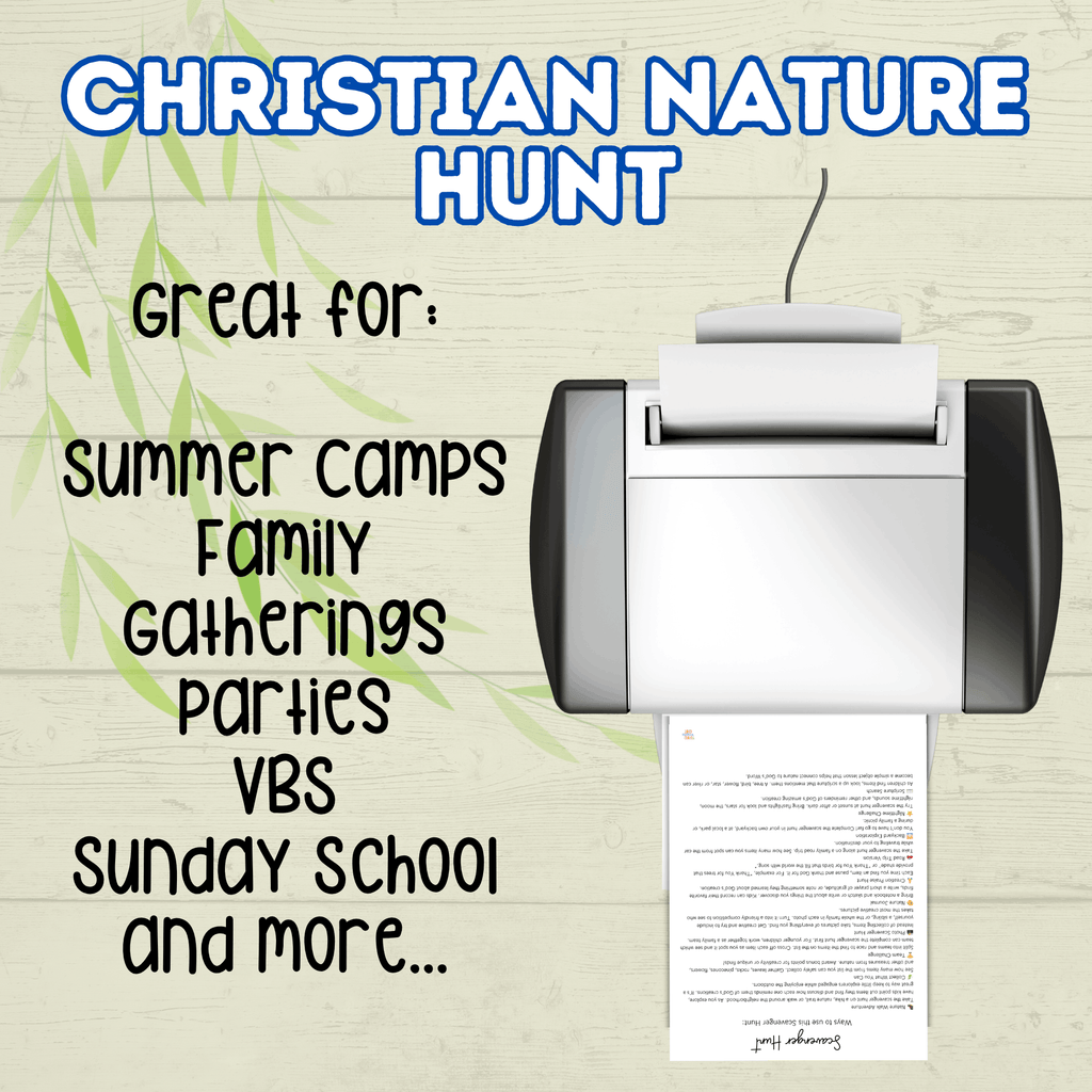 Christian Nature Walk for Kids, Christ Scavenger Hunt, Bible Scavenger Hunt, Nature Hunt, Christian Activity, VBS, Sunday School Activity
