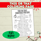 This or That Printable Christmas Game for Kids, Classrooms, and Parties