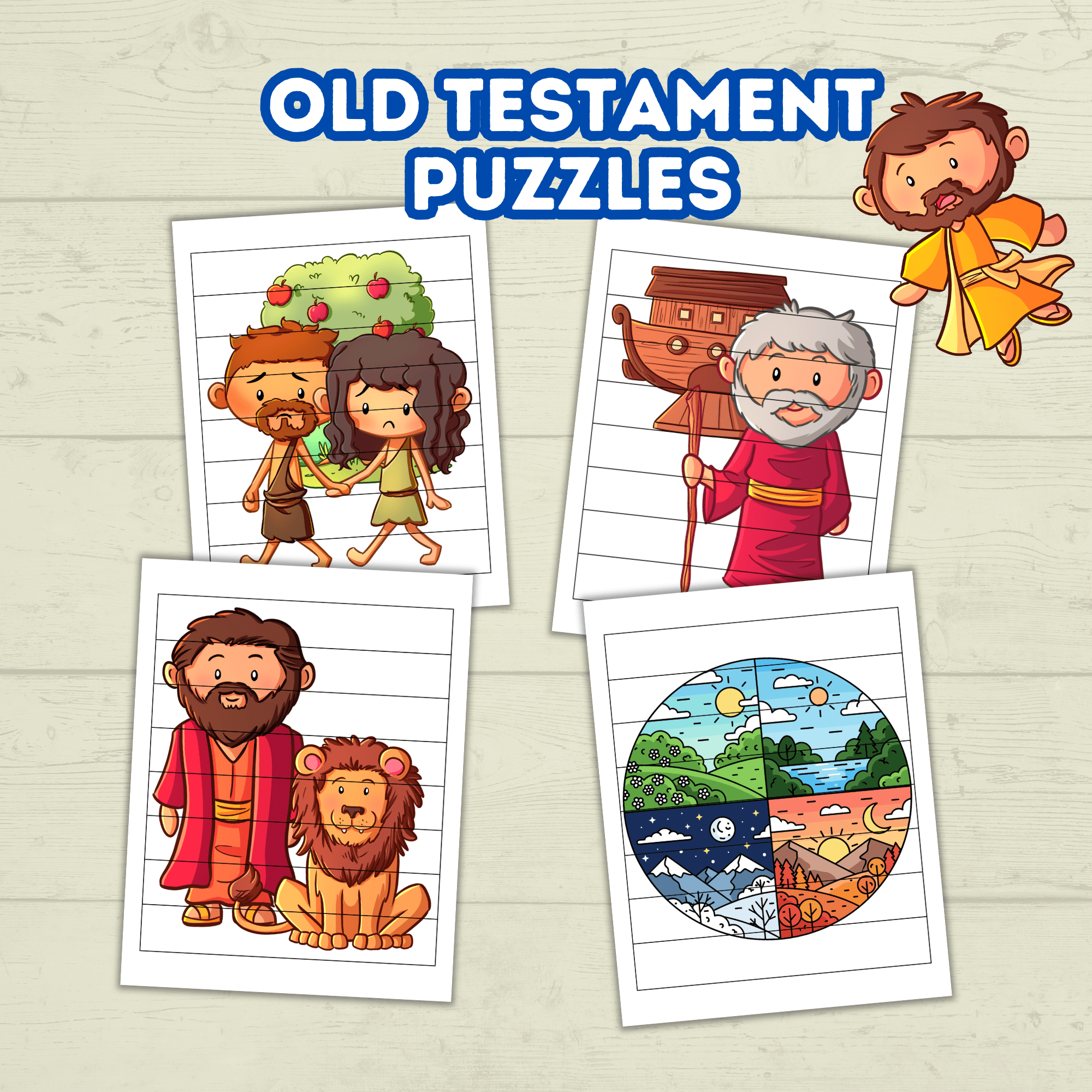Bible Character Toddler Puzzles, Religious Puzzles, Children's Ministry, Old Testament Come Follow Me