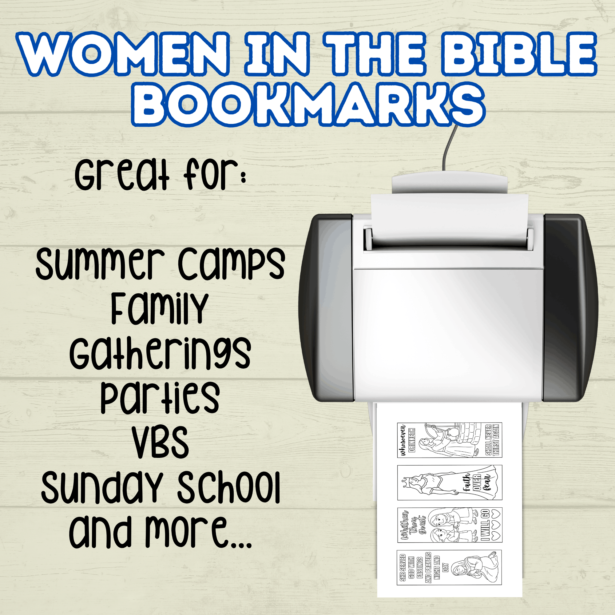Women in the Bible Bookmarks, Bible Bookmarks, Christian Bookmarks, Sunday School Craft, Esther, Mary, Women at the Well, Coloring Pages