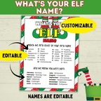 Elf Name Printable Party Game for Kids, Customizable PDF digital Download